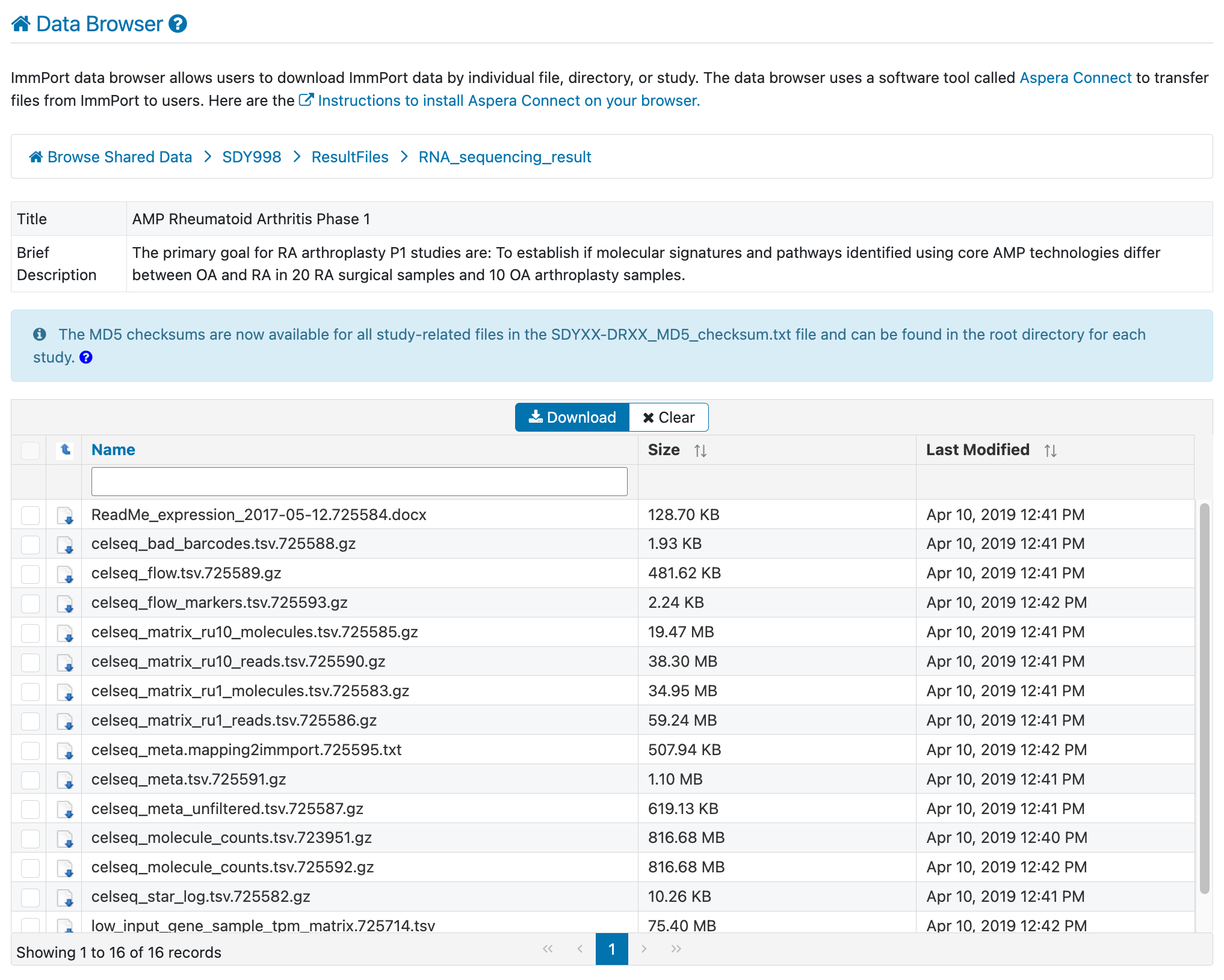 Screenshot showing navigation to ResultFiles