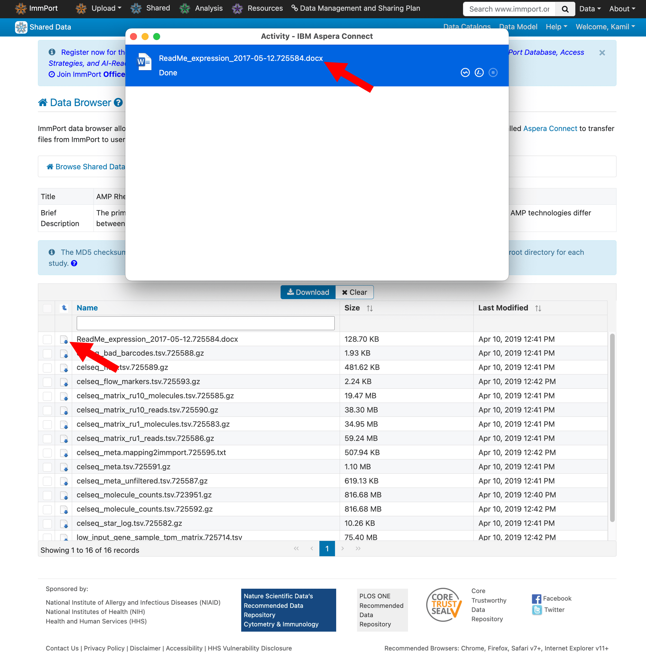 Screenshot showing the RNA_sequencing_result folder